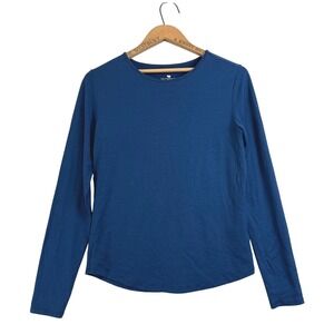 Segments Womens 100% Merino Wool Long Sleeve Top Blue 5840101 Small